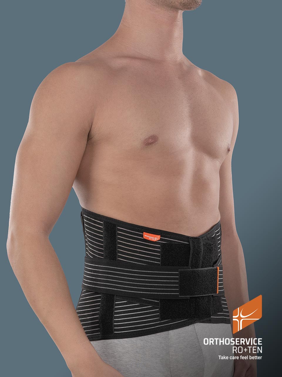 Corsetto lombare Easyco Plus Orthoservice Ro+Ten nero vista frontale